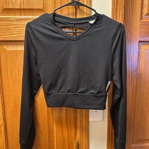 Gym Shark Black Open Back Crop Top